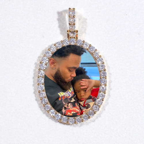 3D Oval Custom Picture Pendant
