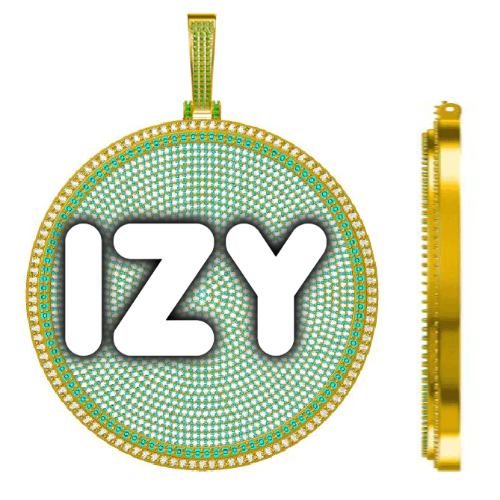 CUSTOM LETTER NECKLACE 3D BIG DISC