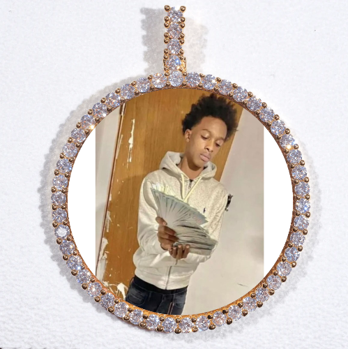 LARGE 3D CIRCLE CUSTOM PICTURE PENDANT