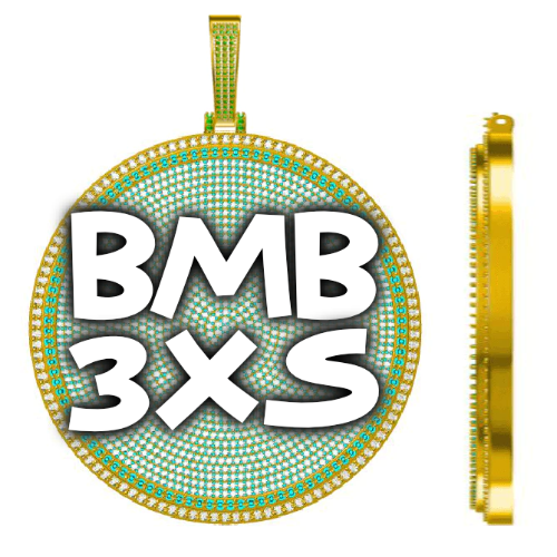CUSTOM LETTER NECKLACE 3D BIG DISC