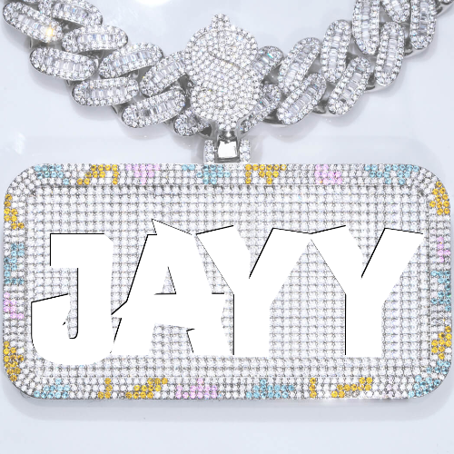 CUSTOM LETTER NECKLACE 3D COLORFUL SQUARE