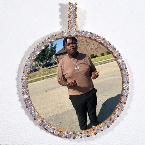 LARGE 3D CIRCLE CUSTOM PICTURE PENDANT