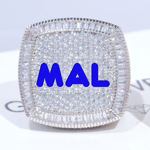 CUSTOM LETTER 3D ICED RING