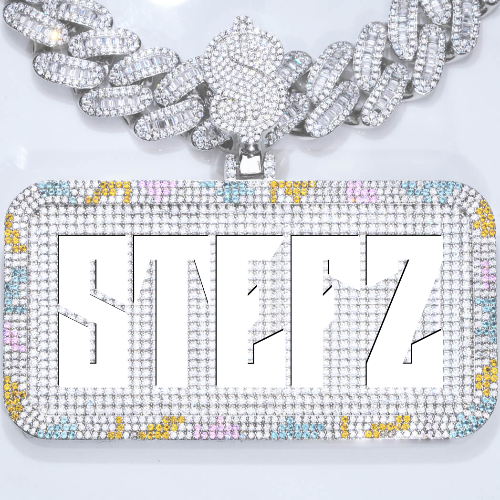 CUSTOM LETTER NECKLACE 3D COLORFUL SQUARE
