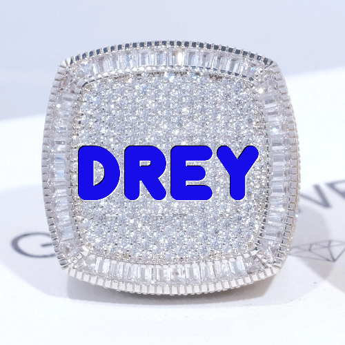 CUSTOM LETTER 3D ICED RING
