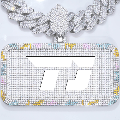 CUSTOM LETTER NECKLACE 3D COLORFUL SQUARE