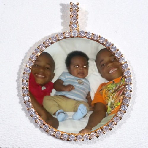 LARGE 3D CIRCLE CUSTOM PICTURE PENDANT