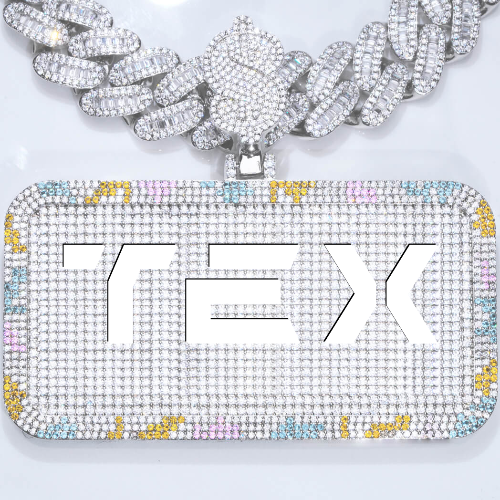 CUSTOM LETTER NECKLACE 3D COLORFUL SQUARE