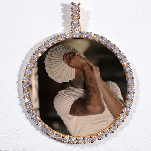 LARGE 3D CIRCLE CUSTOM PICTURE PENDANT