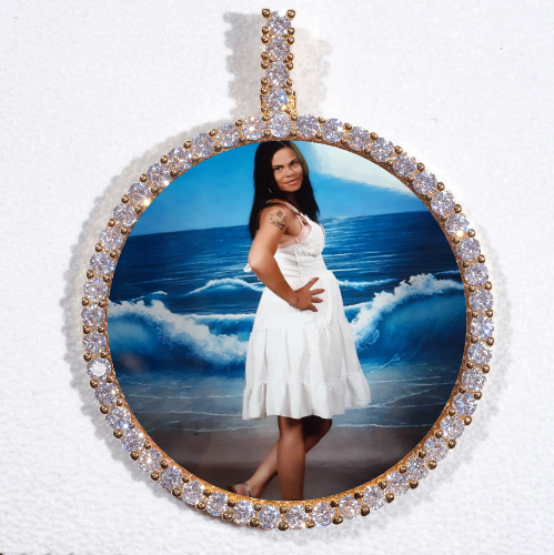 LARGE 3D CIRCLE CUSTOM PICTURE PENDANT