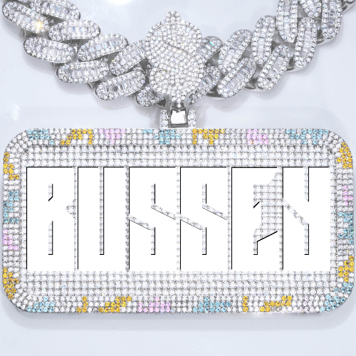 CUSTOM LETTER NECKLACE 3D COLORFUL SQUARE