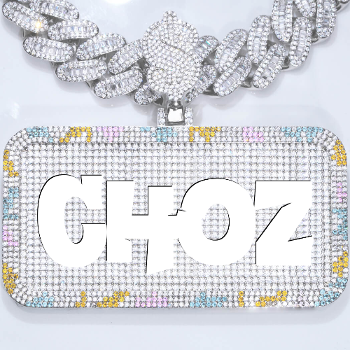 CUSTOM LETTER NECKLACE 3D COLORFUL SQUARE