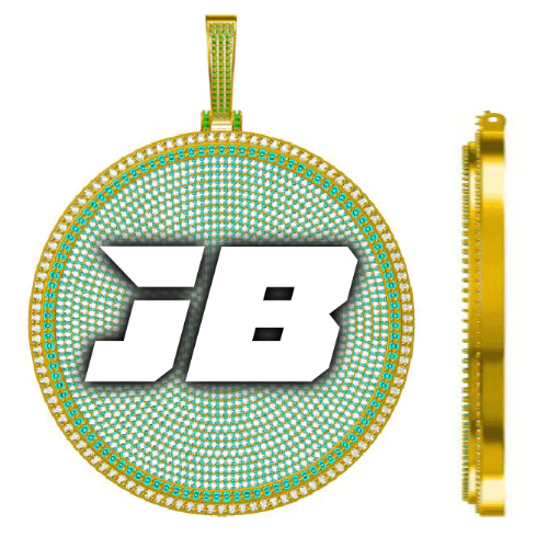 CUSTOM LETTER NECKLACE 3D BIG DISC