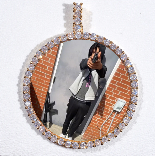 LARGE 3D CIRCLE CUSTOM PICTURE PENDANT