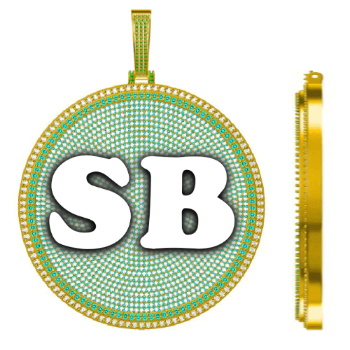 CUSTOM LETTER NECKLACE 3D BIG DISC