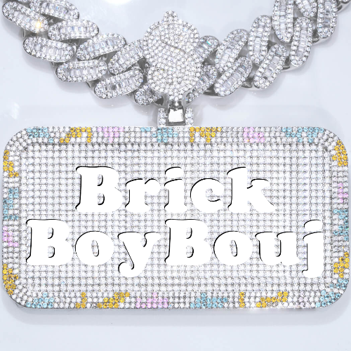 CUSTOM LETTER NECKLACE 3D COLORFUL SQUARE