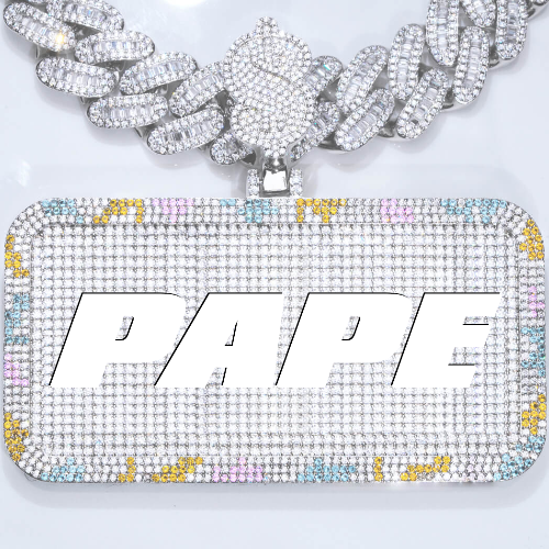 CUSTOM LETTER NECKLACE 3D COLORFUL SQUARE