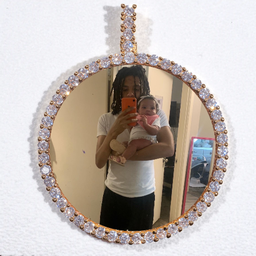 LARGE 3D CIRCLE CUSTOM PICTURE PENDANT