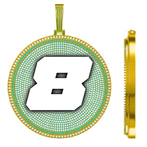 CUSTOM LETTER NECKLACE 3D BIG DISC