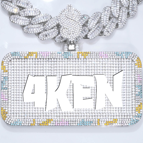 CUSTOM LETTER NECKLACE 3D COLORFUL SQUARE