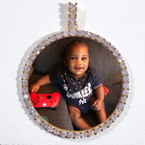 LARGE 3D CIRCLE CUSTOM PICTURE PENDANT