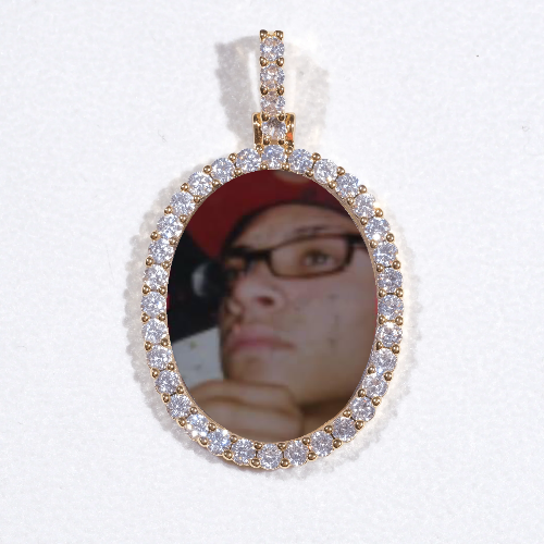 3D Oval Custom Picture Pendant