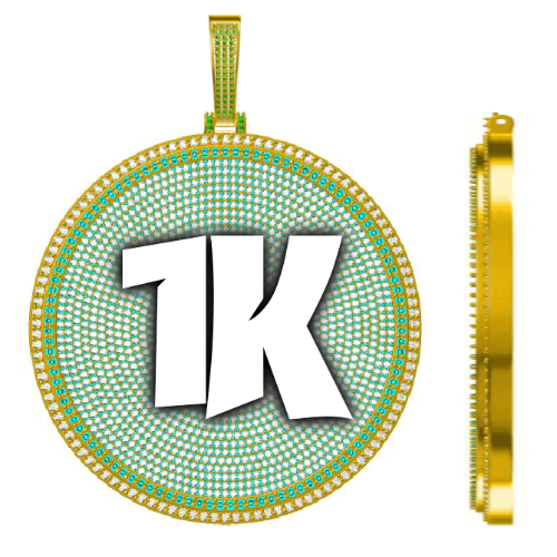 CUSTOM LETTER NECKLACE 3D BIG DISC