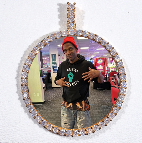 LARGE 3D CIRCLE CUSTOM PICTURE PENDANT