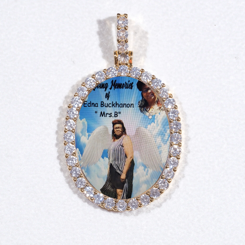 3D Oval Custom Picture Pendant