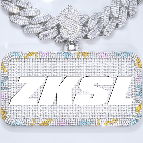 CUSTOM LETTER NECKLACE 3D COLORFUL SQUARE