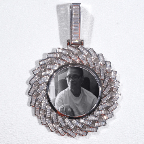 Large 3D Baguette Custom Picture Pendant