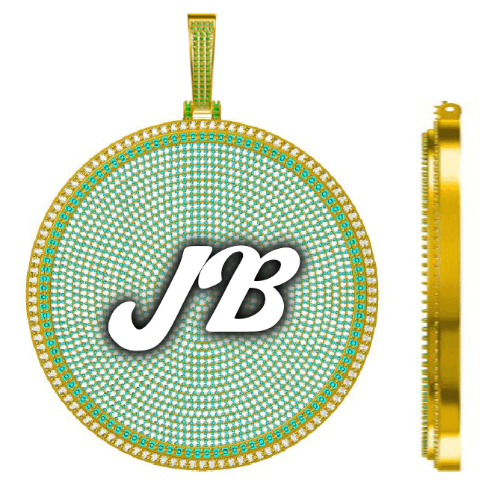 CUSTOM LETTER NECKLACE 3D BIG DISC