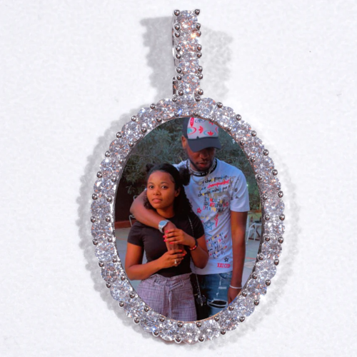 Large 3D Oval Custom Picture Pendant
