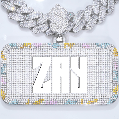 CUSTOM LETTER NECKLACE 3D COLORFUL SQUARE