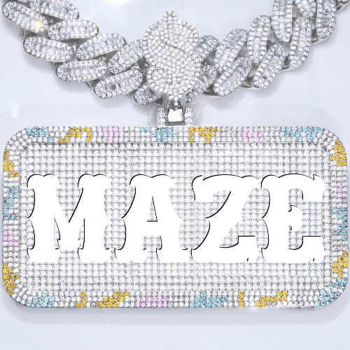 CUSTOM LETTER NECKLACE 3D COLORFUL SQUARE