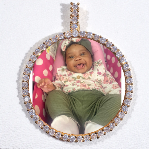LARGE 3D CIRCLE CUSTOM PICTURE PENDANT