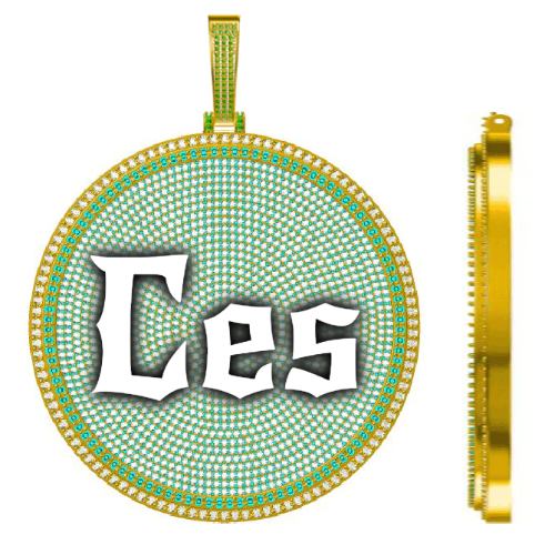 CUSTOM LETTER NECKLACE 3D BIG DISC