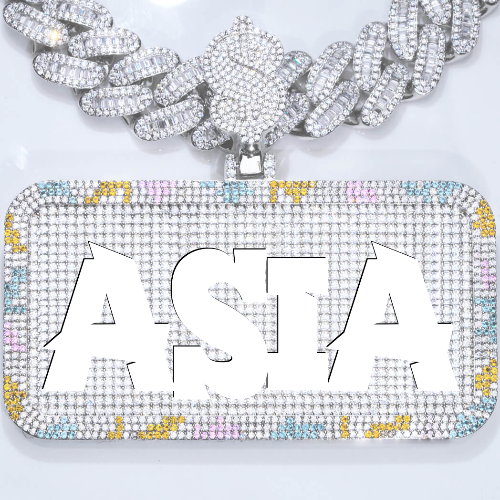 CUSTOM LETTER NECKLACE 3D COLORFUL SQUARE