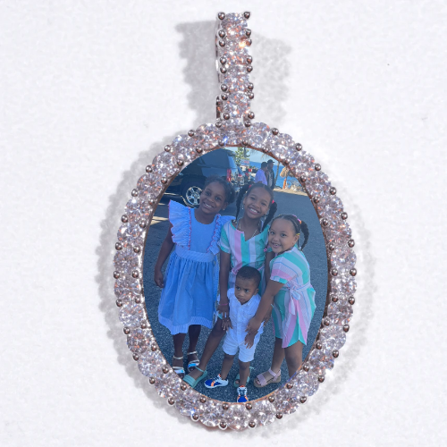 Large 3D Oval Custom Picture Pendant