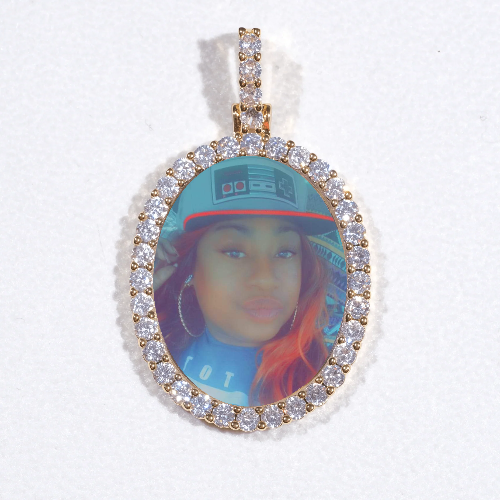 3D Oval Custom Picture Pendant