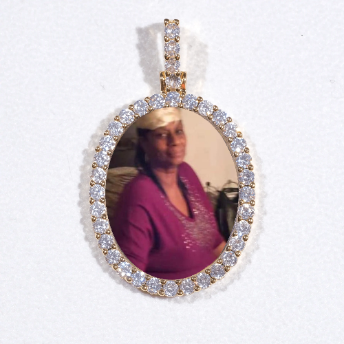 3D Oval Custom Picture Pendant