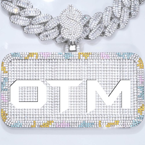 CUSTOM LETTER NECKLACE 3D COLORFUL SQUARE