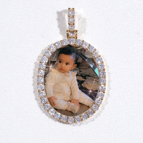 3D Oval Custom Picture Pendant
