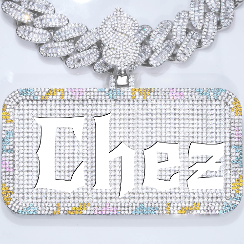 CUSTOM LETTER NECKLACE 3D COLORFUL SQUARE