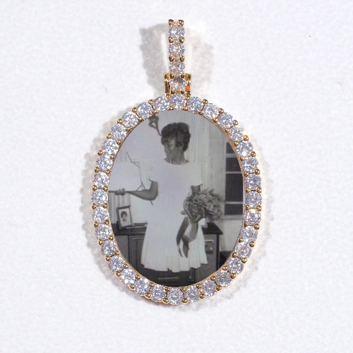 3D Oval Custom Picture Pendant
