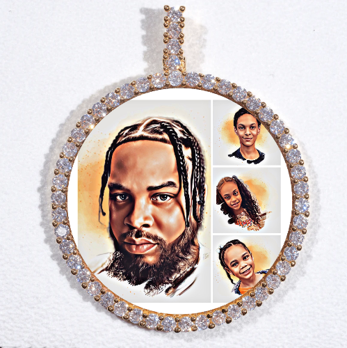 LARGE 3D CIRCLE CUSTOM PICTURE PENDANT