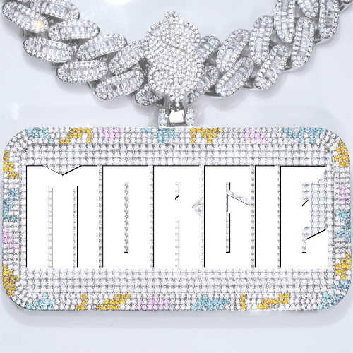 CUSTOM LETTER NECKLACE 3D COLORFUL SQUARE