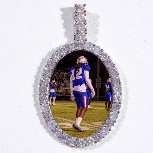 Large 3D Oval Custom Picture Pendant