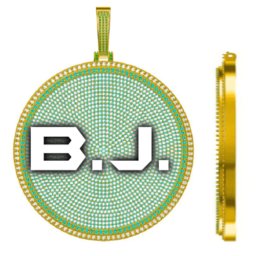 CUSTOM LETTER NECKLACE 3D BIG DISC