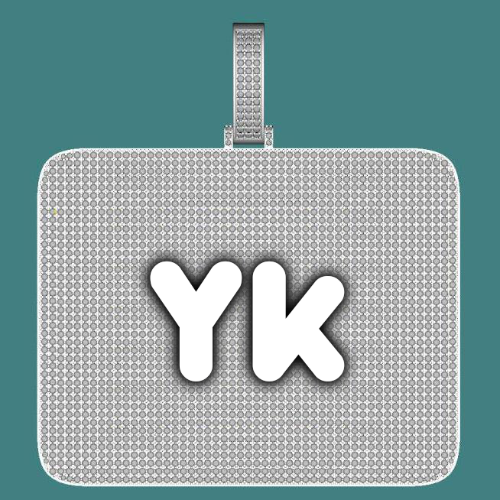CUSTOM LETTER NECKLACE 3D BIG SQUARE